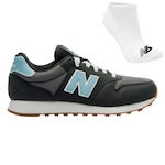 Tênis New Balance 500 V2 + Meias - Feminino PRETO/AZUL