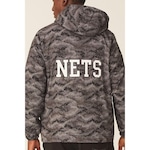 Jaqueta Corta Vento com Capuz Nba New Jersey Nets - Masculina PRETO