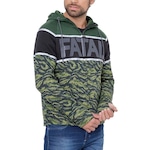 Jaqueta de Moletom com Capuz Fatal Aberto Camuflado - Masculina VERDE