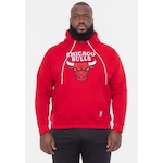 Blusão de Moletom com Capuz NBA Plus Size Com Feltro Logo Chicago Bulls Vermelho - Masculina VERMELHO