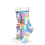 Meia Cano Alto Stance Flower Faces - Unissex BRANCO