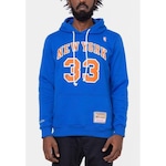 Blusão de Moletom Mitchell & Ness Fechado Patrick Ewing New York Knicks - Masculino AZUL