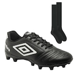 Chuteira de Campo Umbro Class + Meião - Adulto PRETO