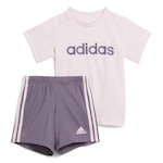 Kit Camiseta + Shorts adidas Logo Linear - Infantil ROSA/ROXO