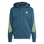 Jaqueta de Moletom com Capuz adidas Zíper Future Icons 3-Stripes - Feminina TURQUEZA