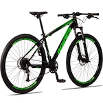 Bicicleta 29 Raider Z3X Pro - Freio Hidráulico Suspensão Trava - Câmbios Shimano Tourney Cubo K7 - 24V - Adulto PRETO/VERDE