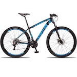 Bicicleta 29 Spaceline Vega - Freio A Disco e Suspensão - Câmbio Shimano - 21V - Adulto PRETO/AZUL