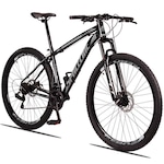 Bicicleta 29 Spaceline Vega - Freio A Disco e Suspensão - Câmbio Shimano - 21V - Adulto PRETO/CINZA