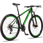 Bicicleta 29 Spaceline Vega - Freio A Disco e Suspensão - Câmbio Shimano - 21V - Adulto PRETO/VERDE