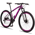 Bicicleta 29 Spaceline Vega - Freio A Disco e Suspensão - Câmbio Shimano - 21V - Adulto PRETO/ROSA