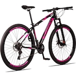 Bicicleta Aluminum Raider Aro 29 - Freio a Disco - Index - 24V - Adulto PRETO/ROSA