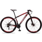 Bicicleta Aro 29 Dropp Aluminum - Câmbio Traseiro Shimano - Freio A Disco Bike Mtb Alumínio - 24V - Adulto PRETO/VERMELHO