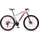 Bicicleta Aro 29 Dropp Aluminum - Câmbio Traseiro Shimano - Freio A Disco Bike Mtb Alumínio - 24V - Adulto BRANCO/ROSA