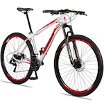 Bicicleta Aro 29 Dropp Aluminum - Câmbio Traseiro Shimano - Freio A Disco Bike Mtb Alumínio - 24V - Adulto BRANCO/VERMELHO