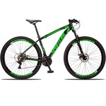 Bicicleta Aro 29 Spaceline Vega - Freio a Disco - Câmbio Shimano - 24 Marchas - Adulto PRETO/VERDE