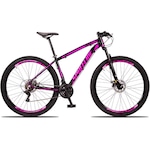 Bicicleta Aro 29 Spaceline Vega - Freio a Disco - Câmbio Shimano - 24 Marchas - Adulto PRETO/ROSA