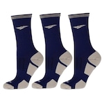 Kit Meias Cano Alto Penalty Refletivo - 3 Pares - Masculina AZUL ESCURO