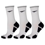 Kit Meias Cano Alto Penalty Refletivo - 3 Pares - Masculina BRANCO/PRETO