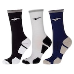 Kit Meias Cano Alto Penalty Refletivo - 3 Pares - Masculina AZUL ESC/BRANCO