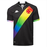 Camisa do Vasco da Gama I 2023/24 Lgbtqia+ Kappa - Masculina PRETO/BRANCO