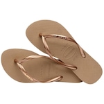 Chinelo Havaianas 41198753581 Slim Logo Metallic Infantil Rose