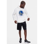 Blusão de Moletom Nba Feltro Logo Golden State Warriors - Masculino Off White