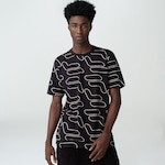 Camiseta Fila Letter Full Print - Masculina PRETO