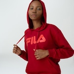 Blusão com Capuz Fila Comfort Letter - Feminino VERMELHO