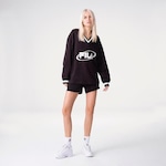 Blusão sem Capuz Fila Heritage Oversized V-Neck Pullover - Feminino PRETO