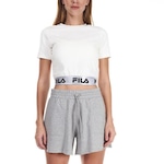 Blusa Cropped Fila Elastic - Feminina Off White