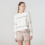 Camisa Fila Manga Longa Cropped Ski Wr - Feminina Off White