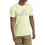 Camiseta adidas Treino Estampada Essentials Seasonal - Masculina VERDE CLARO/CINZA