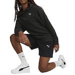 Kit Blusão de Moletom coom Capuz Puma + Shorts Loungewear Short Suit - Feminino PRETO