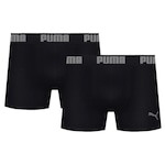 Kit Cuecas Boxer Puma Microfibra sem Costura - 2 unidades - Adulto PRETO