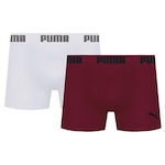 Kit Cuecas Boxer Puma Microfibra sem Costura - 2 unidades - Adulto BRANCO/VERMELHO