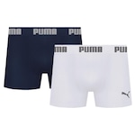 Kit Cuecas Boxer Puma Microfibra sem Costura - 2 unidades - Adulto BRANCO/AZUL