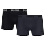 Kit Cuecas Boxer Puma Microfibra sem Costura - 2 unidades - Adulto PRETO/CINZA ESC