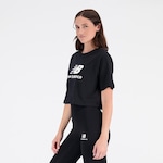 Blusa Cropped New Balance Essentials - Feminina PRETO