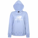 Blusão de Moletom com Capuz New Balance Essentials Basic - Feminino AZUL/BRANCO