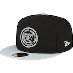 Boné Aba Reta New Era 59Fifty Fitted Las Vegas Raiders Sideline 2023 Team Patch - Fechado - Masculino PRETO