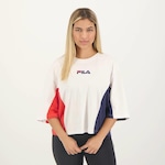 Blusa Cropped Fila Color Block Letter - Feminina BRANCO