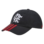 Boné do Flamengo Dad 23/24 adidas - Snapback - Adulto PRETO/VERMELHO