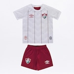 Kit Clube do Fluminense Oficial 2 2020 Umbro: Camisa + Calção - Infantil BRANCO