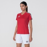 Camiseta Umbro Traditional Tape - Feminina VERMELHO