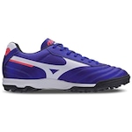 Chuteira Society Mizuno Morelia Classic Adulto AZUL/BRANCO