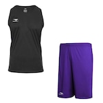 Kit Penalty: Camiseta Regata X + Bermuda - Masculino PRETO/ROXO