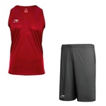 Kit Penalty: Camiseta Regata X + Bermuda - Masculino CINZA/VERMELHO