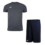 Kit Penalty: Camiseta X + Calção - Masculino CINZA/AZUL ESC