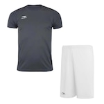 Kit Penalty: Camiseta X + Calção - Masculino CINZA/BRANCO