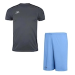 Kit Penalty: Camiseta X + Calção - Masculino CINZA ESC/AZUL